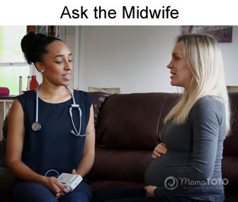 Midwife talking to one of her clients.